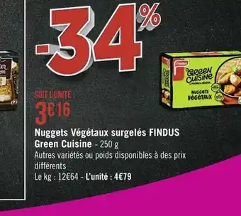 Casino Supermarchés Nuggets Végétaux Surgelés Findus Green Cuisine offre