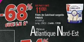 Casino Supermarchés Filets de Cabillaud Surgelés Findus offre