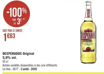 Casino Supermarchés Desperados Original 5,9%vol offre