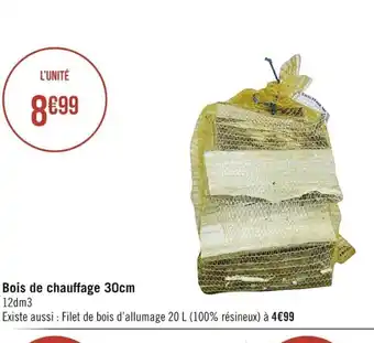 Casino Supermarchés Bois de Chauffage 30cm offre