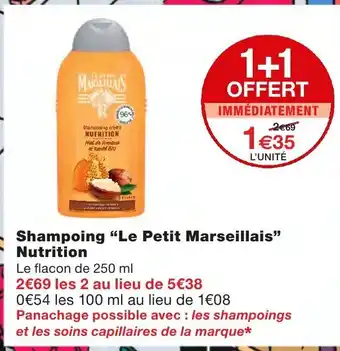 Monoprix Shampooing Le Petit Marseillais Nutrition offre