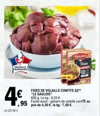 E.Leclerc Foie de volaille confits X2 "LE GAULOIS" offre