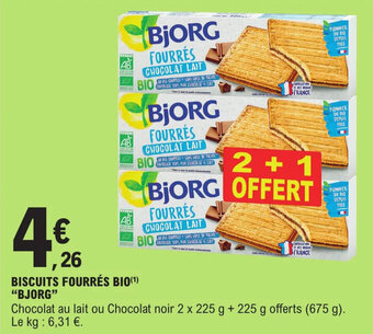 E.Leclerc Biscuits fourrés bio "BJORG" offre