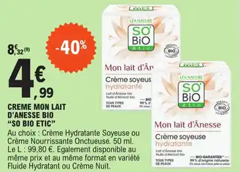 Creme mon lait d'anesse bio "SO BIO ETIC"