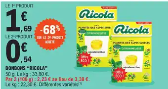 E.Leclerc Bonbons "RICOLA" offre