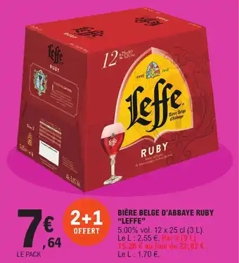 E.Leclerc Bière belge d'abbaye ruby "LEFFE" offre