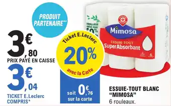 E.Leclerc Essuie-tout blanc "MIMOSA" offre