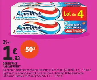 Dentifrice "AQUAFRESH"