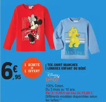 E.Leclerc Tee-shirt manches longues enfant o bébé offre
