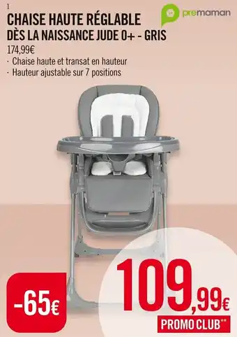 Chaise haute réglable