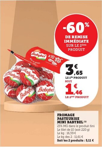 Super U Fromage Pasteurise Mini Babybel offre