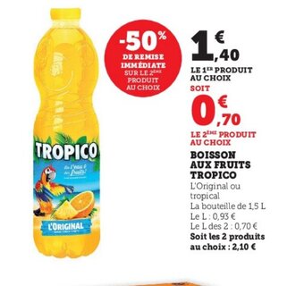 Super U Boisson Aux Fruits Tropico offre