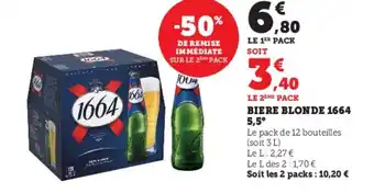 Super U Biere Blonde 1664 5,5 offre