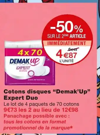 Monoprix Cotons disques Demak'Up Expert Duo offre