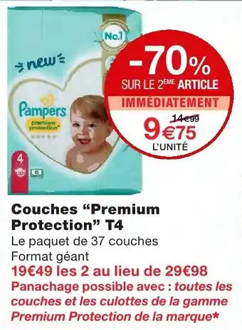Monoprix Couches Premium Protection T4 offre