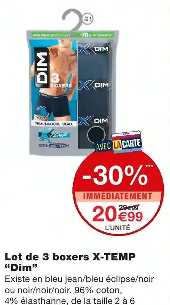 Monoprix Lot de 3 boxers X-Temp offre