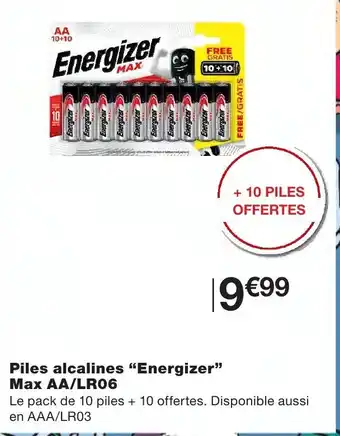 Monoprix Piles alcalines Energizer offre