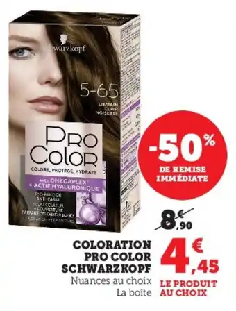 Super U Coloration pro Color Schwarzkopf offre