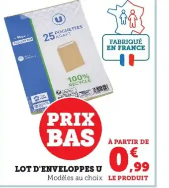Lot d'Enveloppes U