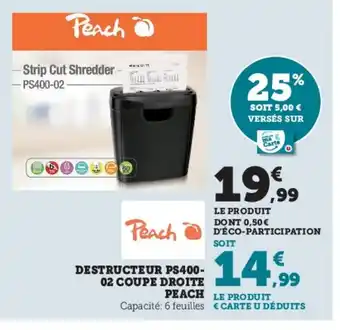 Destructeur PS400-02 Coupe Droite Peach