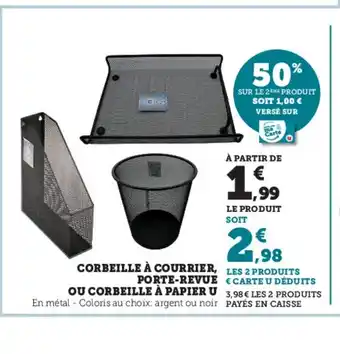 Super U Corbeille a Courrier Porte Revue Ou Corbeille a Papier U offre