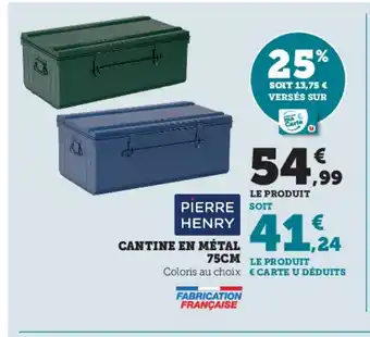 Super U Cantine En Metal 75cm offre