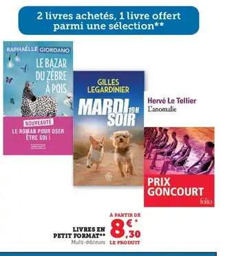 Super U Livres En Petit Format offre