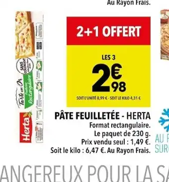 Supeco Pâte feuilletée Herta offre