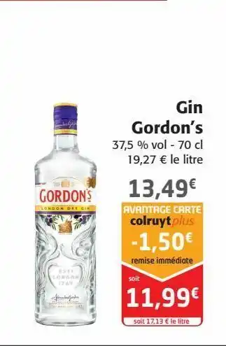 Colruyt Gin gordon's offre
