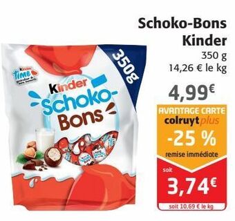 Colruyt Schoko bons kinder offre