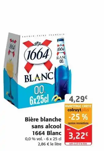 Colruyt Bière blanche sans alcool 1664 blanc offre
