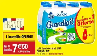 Migros Lait demi-écrémé uht grandlait offre