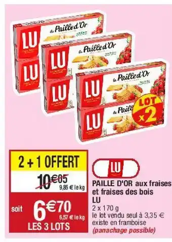 Migros Paille d'or aux fraises et fraises des bois lu offre