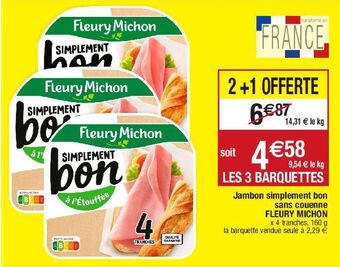 Migros Jambon simplement bon sans couenne fleury michon offre