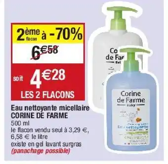 Migros Eau nettoyante micellaire corine de farme offre
