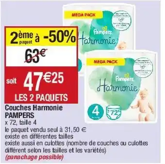 Migros Couches harmonie pampers offre
