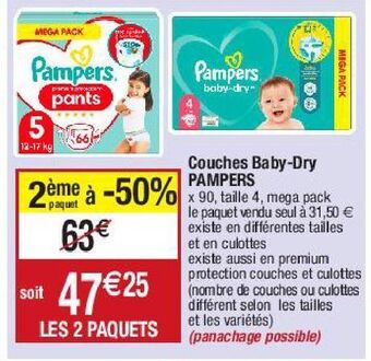 Migros Couches baby-dry pampers offre