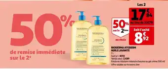 Auchan Bioderma atoderm huile lavante offre