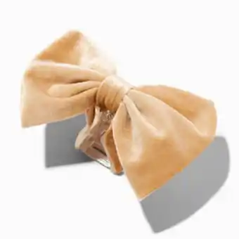 Claire's Pince à cheveux avec nœud en velours couleur dorée offre