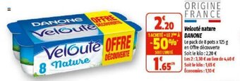 Coccinelle Supermarché Velouté nature DANONE offre