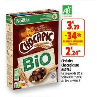 Coccinelle Supermarché Céréales chocapic BIO NESTLE offre