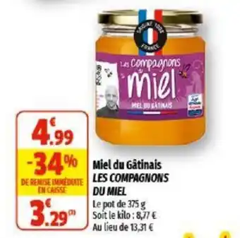 Coccinelle Supermarché Miel du gâtinais LES COMPAGNONS DU MIEL offre