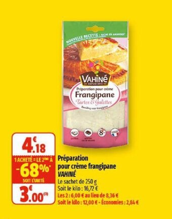Coccinelle Supermarché Préparation pour crème frangipane VAHINE offre