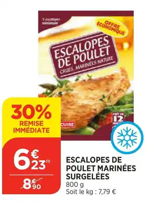 Bi1 Escalopes de poulet marinées surgelées offre