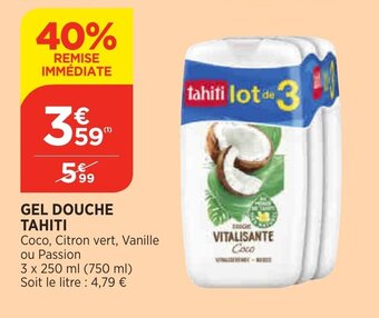 Bi1 Gel douche TAHITI offre