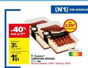 Carrefour Tiramisu carrefour original offre