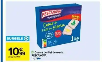 Carrefour Cœurs de filet de merlu pescanova offre