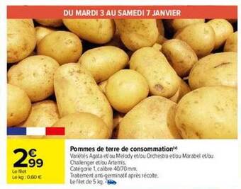 Carrefour Pommes de terre de consommation offre