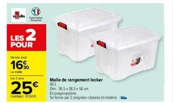 Carrefour Malle de rangement locker offre