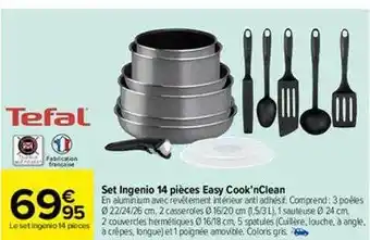 Carrefour Set ingenio 14 pièces easy cook'nclean tefal offre